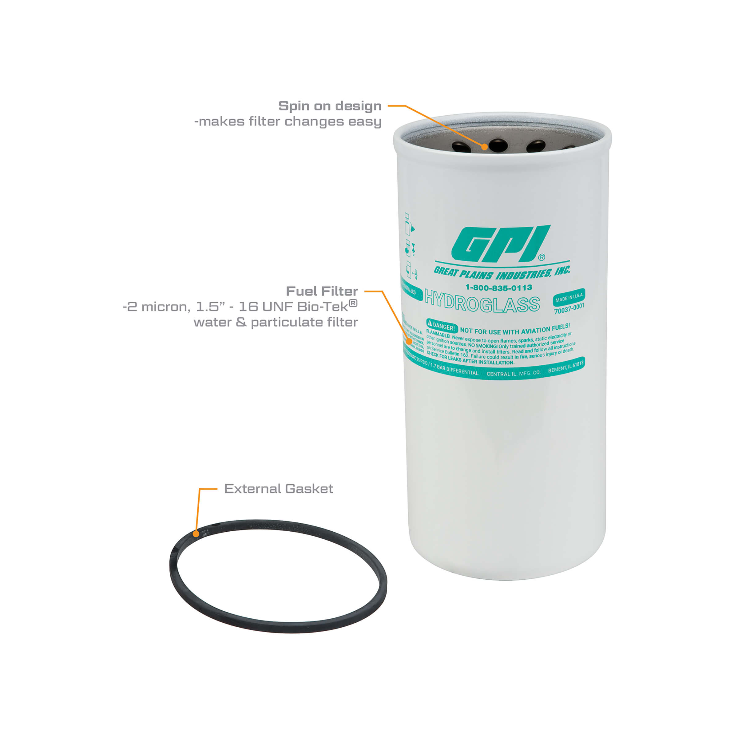 GPI 40 GPM, 2 Micron Water and Particulate Bio-Tek Filter - Image 2