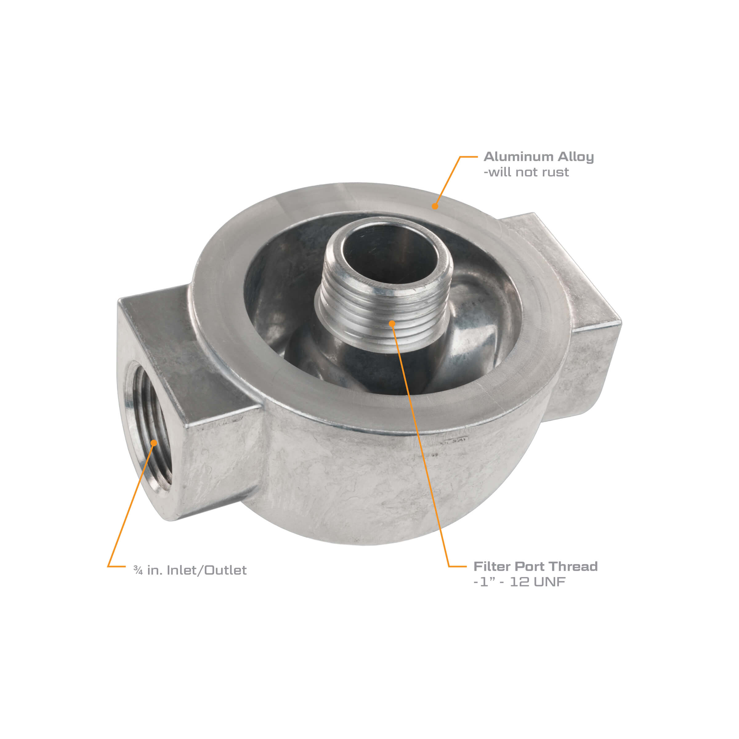 GPI 3/4 in. NPT, 18 GPM Filter Aluminum Adapter - Image 2