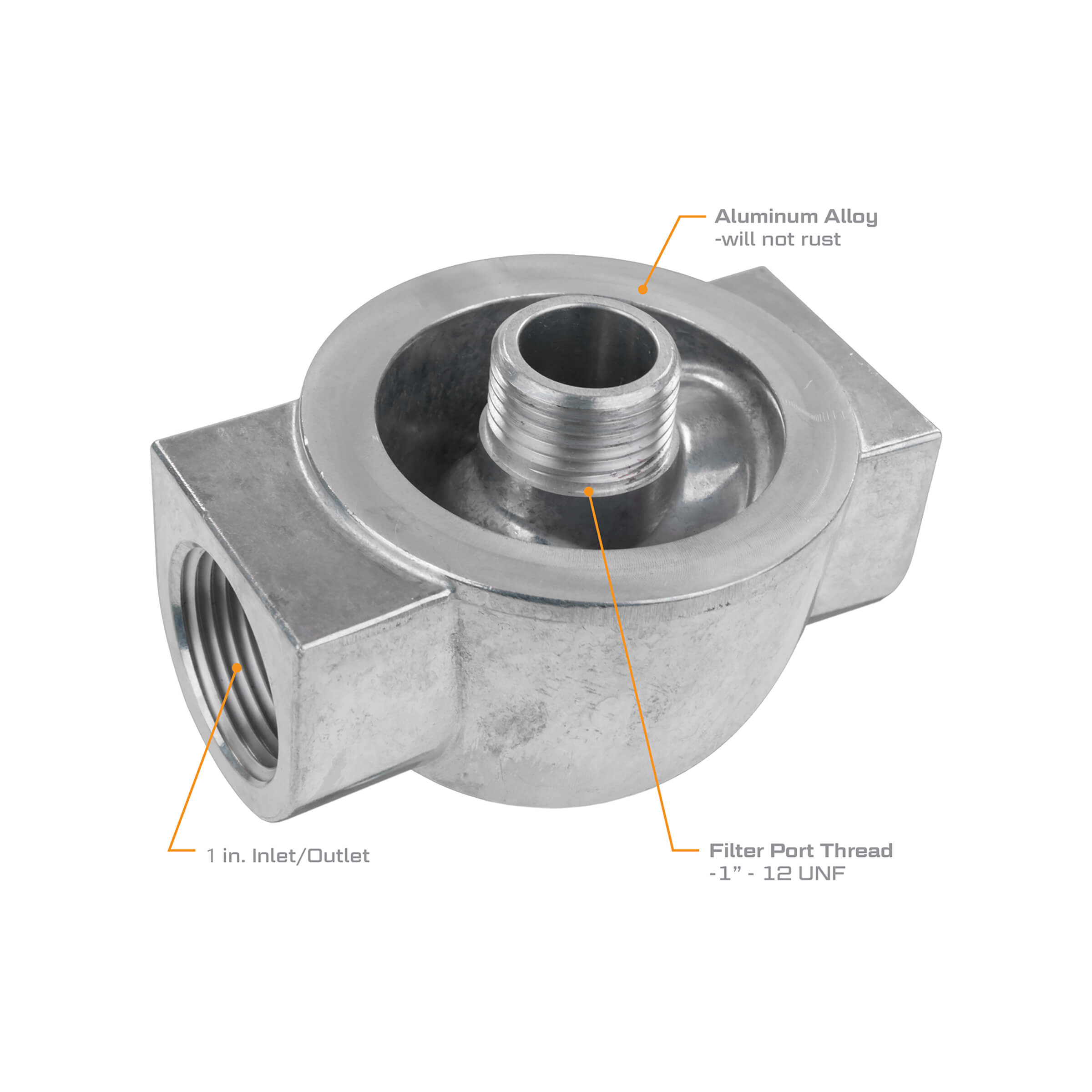 GPI 1 in. NPT, 25 GPM Filter Aluminum Adapter - Image 2