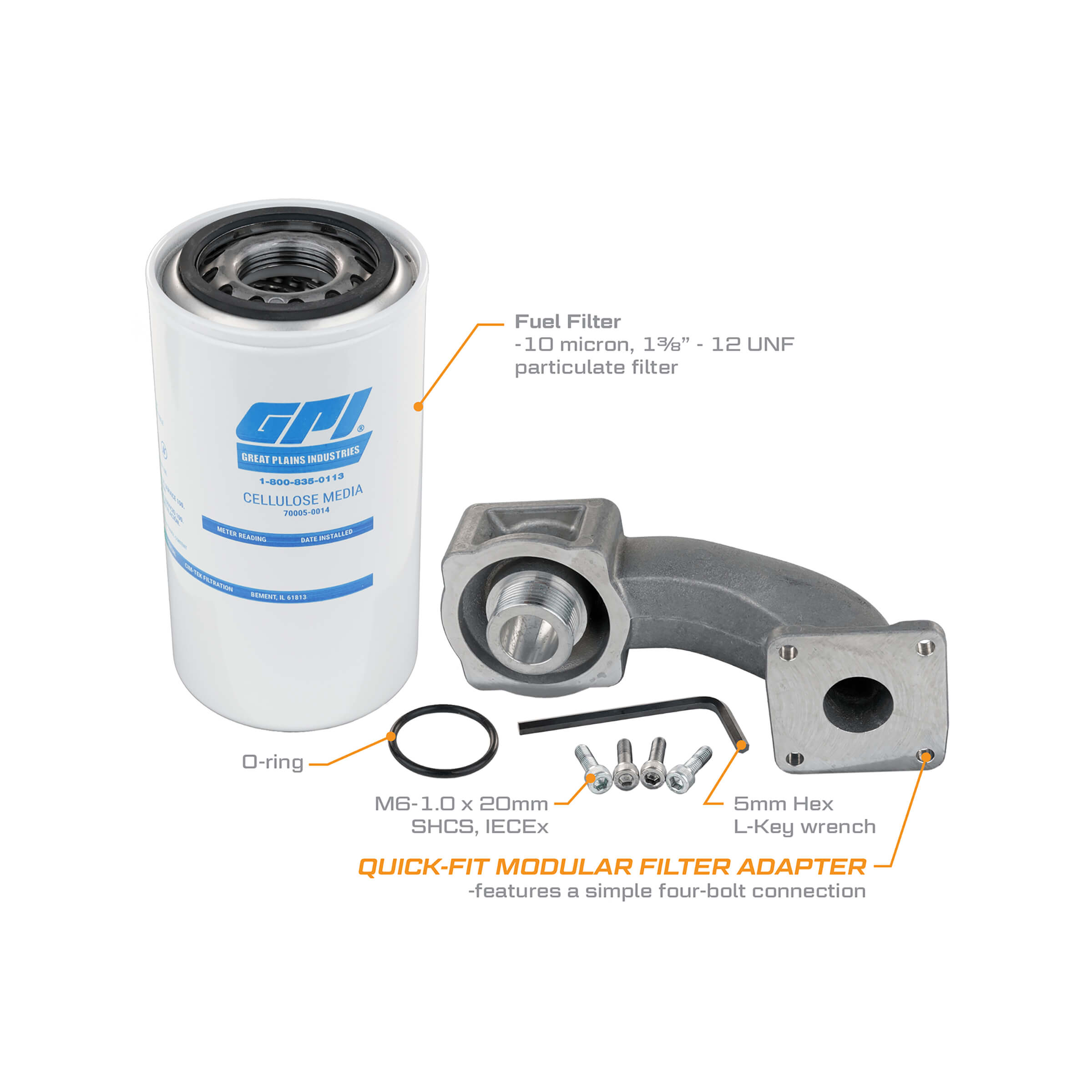 GPI QUICK-FIT 25 GPM, 10 Micron Filter and Adapter Kit - Image 2