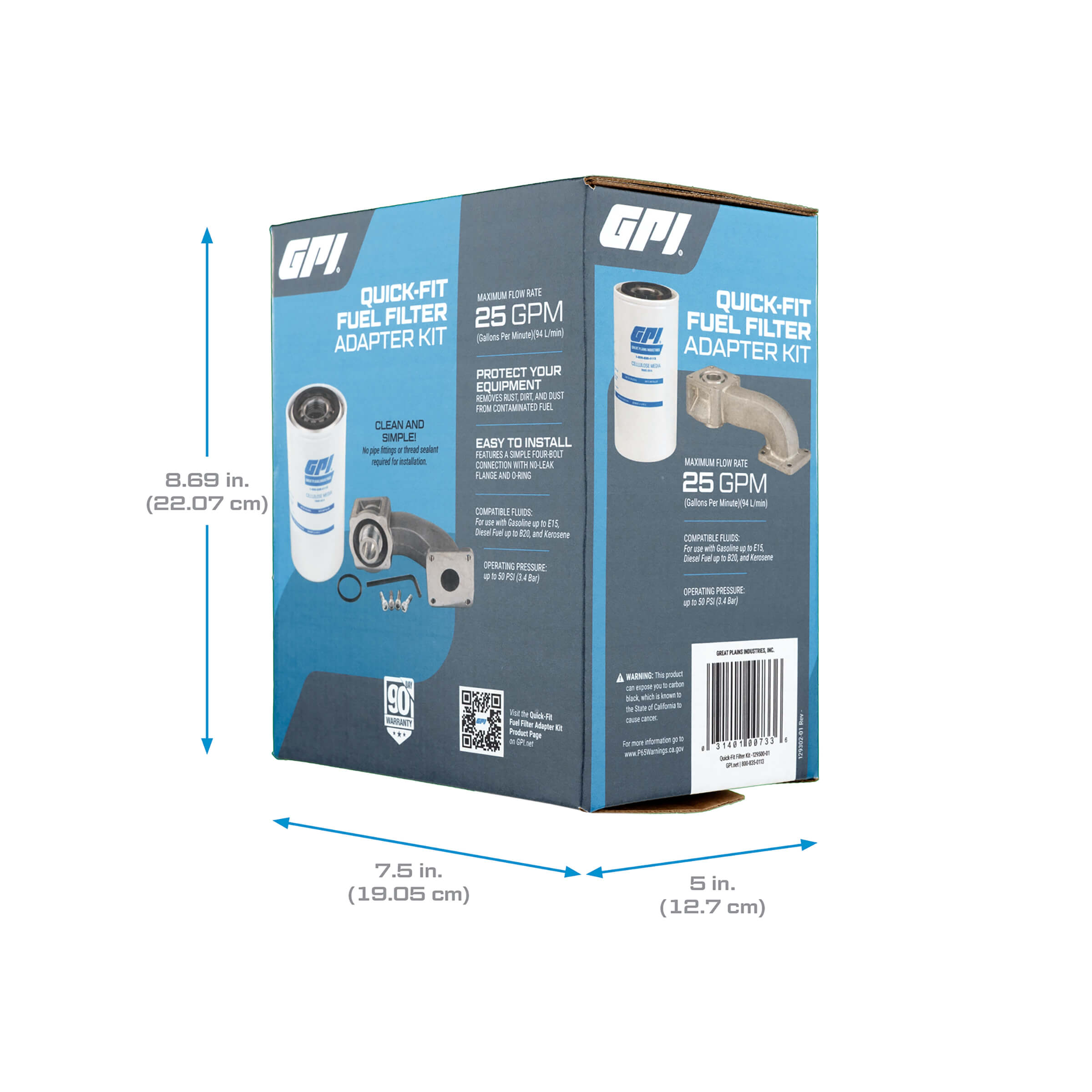 GPI QUICK-FIT 25 GPM, 10 Micron Filter and Adapter Kit - Image 3