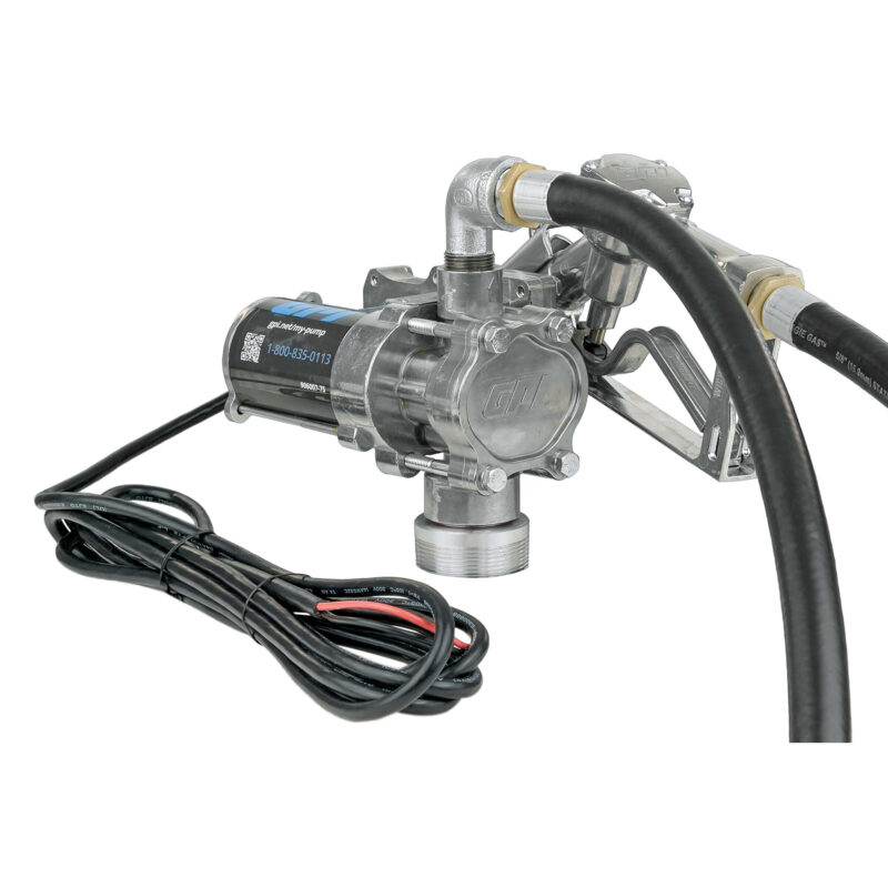 GPI EZ-8 12V 8 GPM Fuel Transfer Pump w/Manual Shut-off Nozzle