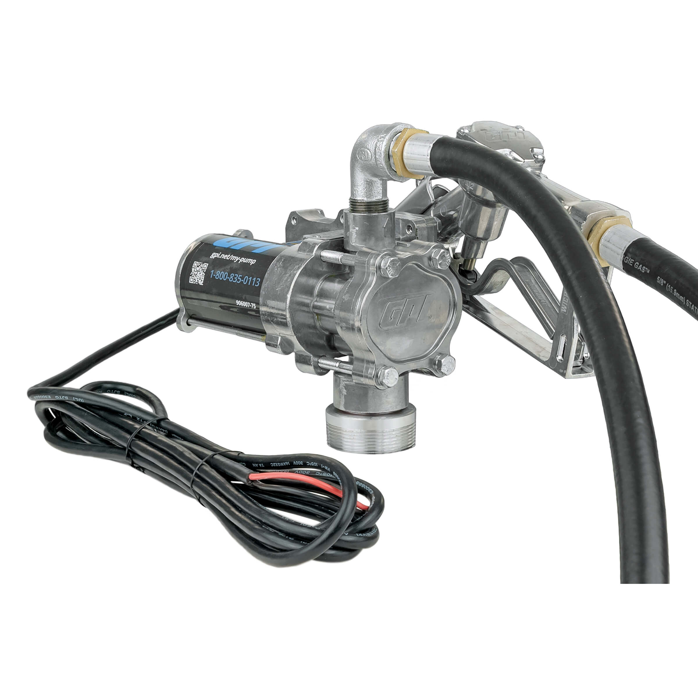 GPI EZ-8 12V 8 GPM Fuel Transfer Pump w/Manual Shut-off Nozzle