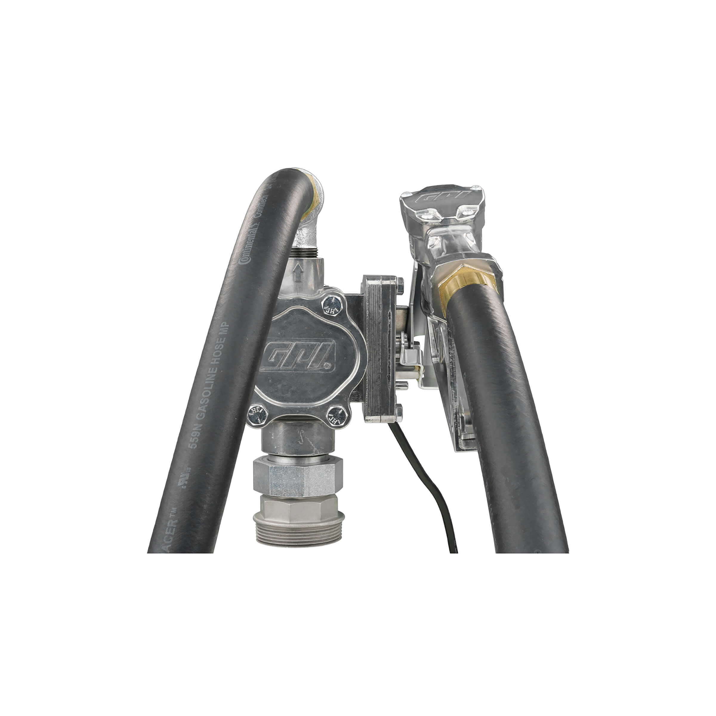 GPI EZ-8 12V 8 GPM Fuel Transfer Pump w/Manual Shut-off Nozzle - Image 3